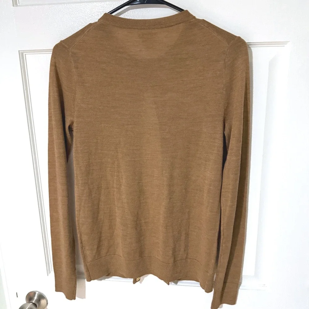 J.Crew Caryn Cardigan Sweater Brown Merino Wool Blend Button F8457 Womens Small